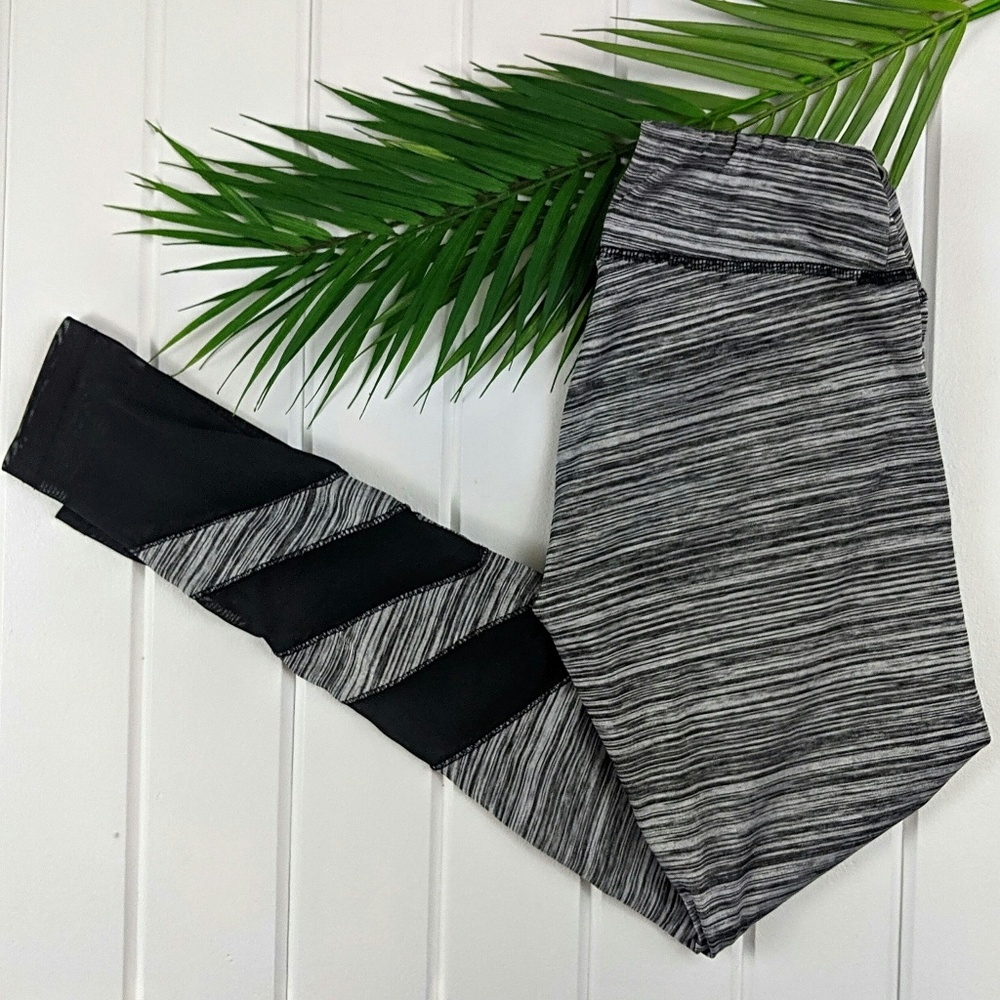 Satina Full Length Mesh Accent Heathered Leggings